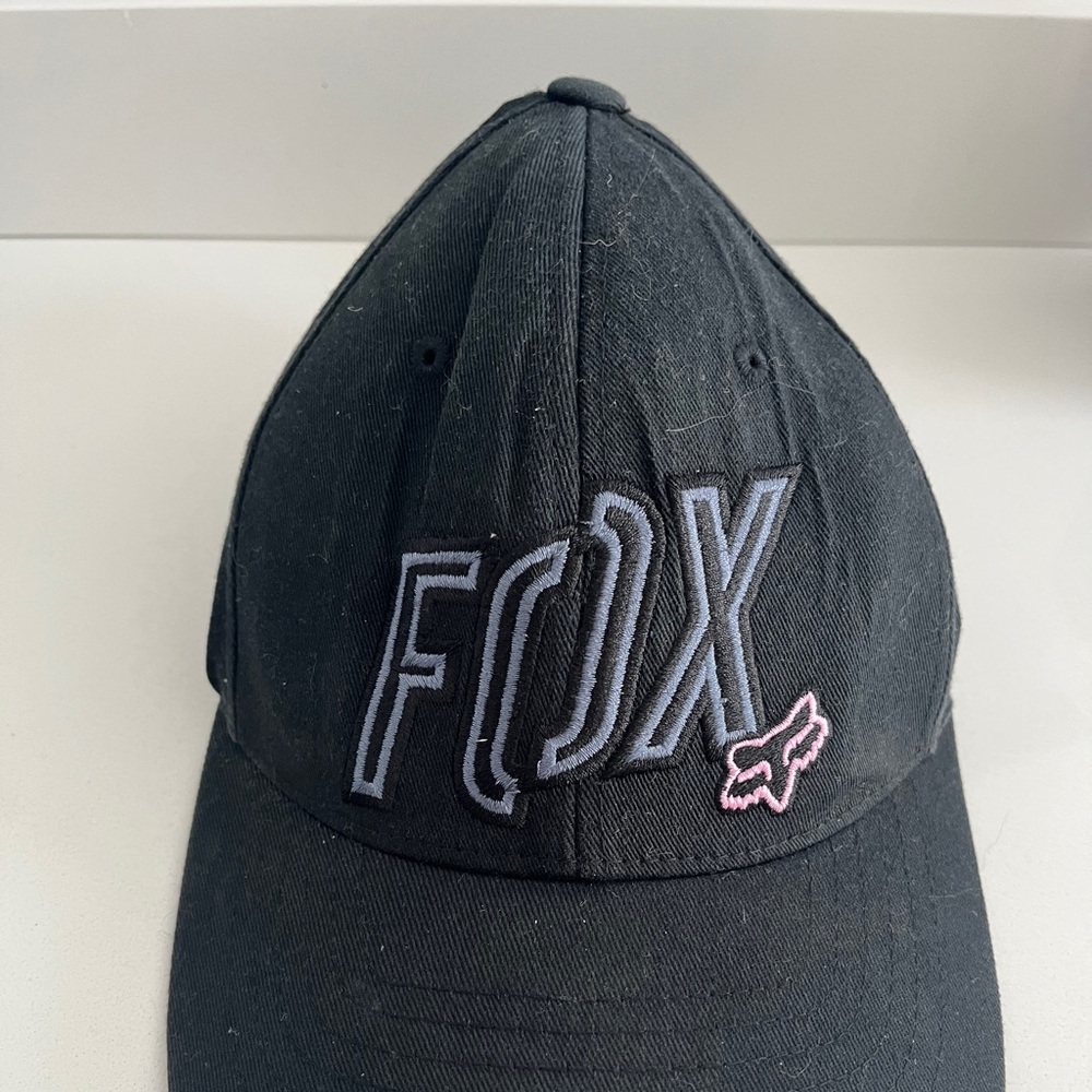 Women’s size large black fox racing hat cotton spandex